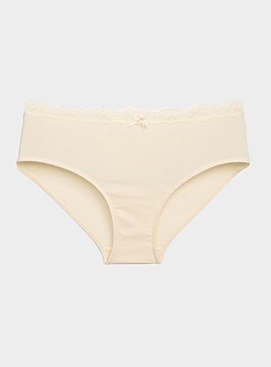 Lace-waist bikini panty Organic cotton