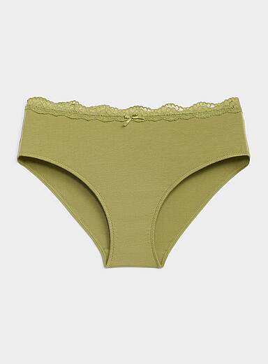 Miiyu: Le bikini taille dentelle Coton biologique Vert pour femme