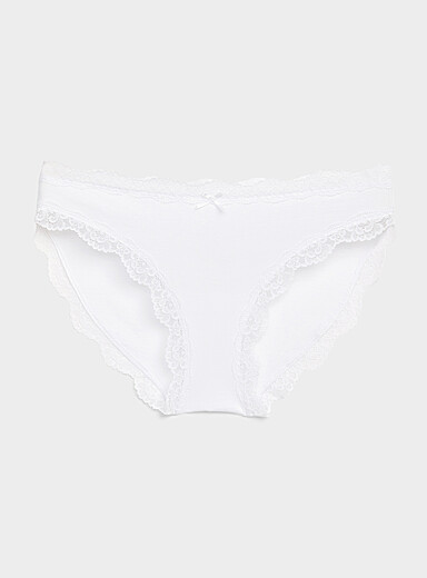 Le bikini bordure dentelle festonn&eacute;e Coton biologique