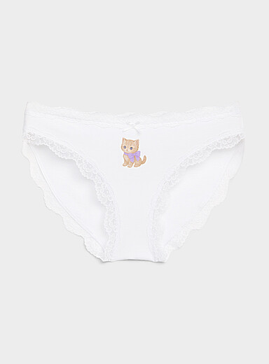 Scalloped lace-trim bikini panty Organic cotton