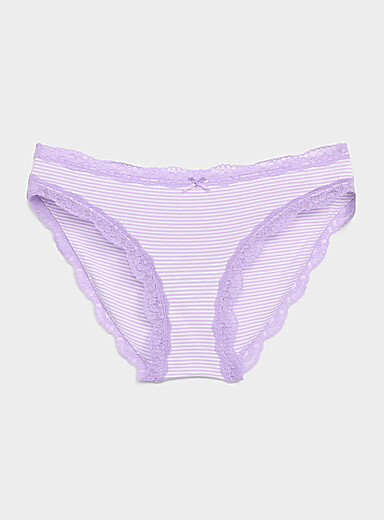 Scalloped lace-trim bikini panty Organic cotton