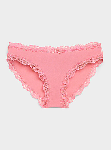 Scalloped lace-trim bikini panty Organic cotton