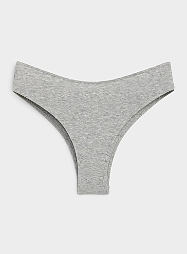 Miiyu Grey Ultra-comfortable essential cheeky panty Organic cotton for women