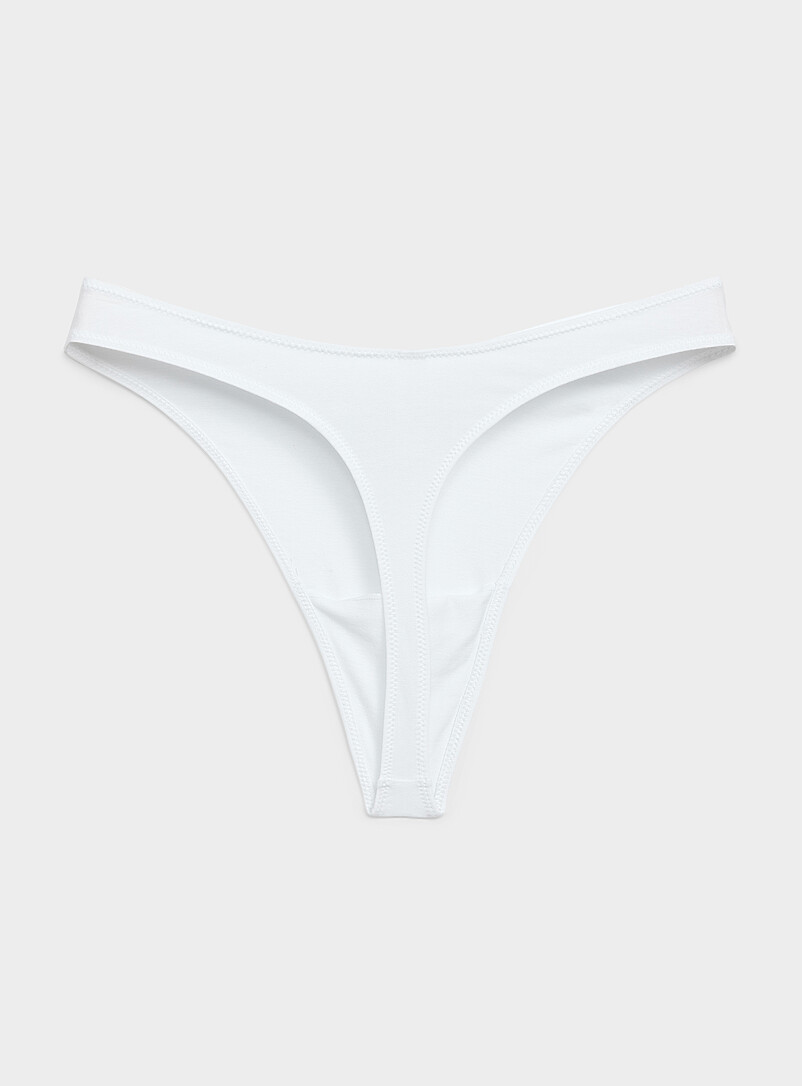 Miiyu: Le tanga &eacute;chancr&eacute; essentiel Coton biologique Pois pour femme