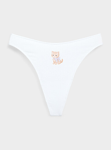 Miiyu: Le tanga &eacute;chancr&eacute; essentiel Coton biologique Chat pour femme