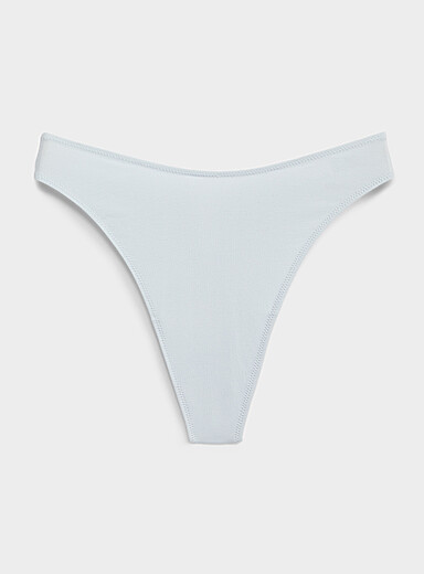 Miiyu: Le tanga &eacute;chancr&eacute; essentiel Coton biologique Bleu p&acirc;le - Bleu ciel pour femme