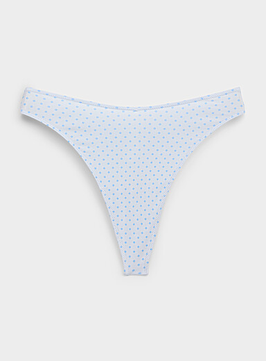 Miiyu Patterned Blue High-cut essential thong Organic cotton for women