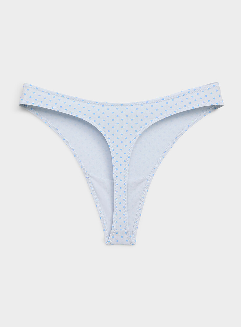 Miiyu: Le tanga &eacute;chancr&eacute; essentiel Coton biologique Pois pour femme