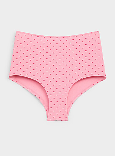 Miiyu: La gar&ccedil;onne taille haute minimaliste Coton biologique Pourpre &agrave; motifs pour femme