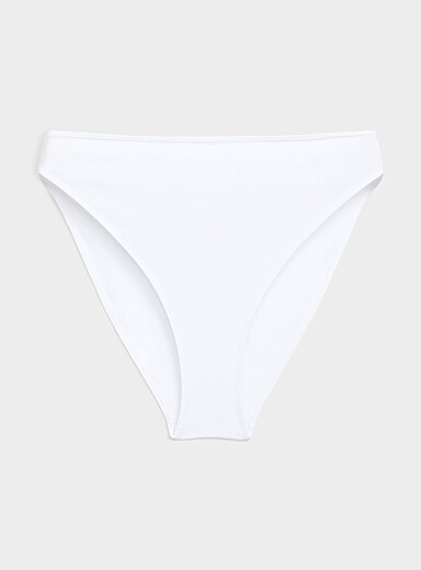 Miiyu White Ultra-comfortable high-cut bikini panty Organic cotton for women