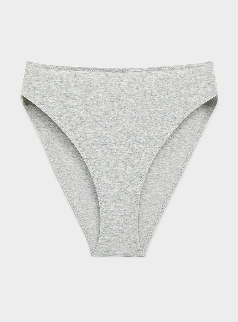 Miiyu White Ultra-comfortable high-cut bikini panty Organic cotton for women