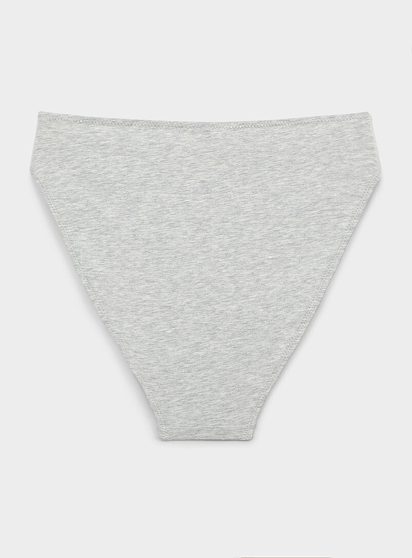Miiyu White Ultra-comfortable high-cut bikini panty Organic cotton for women