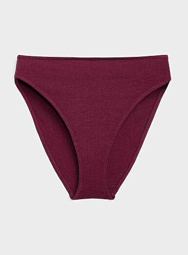 Miiyu: Le bikini &eacute;chancr&eacute; tout confort Coton biologique Raisin - Pourpre fonc&eacute; pour femme