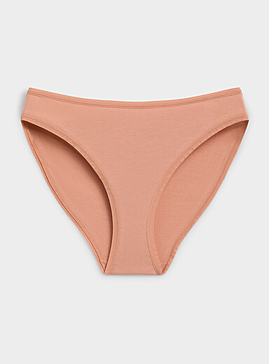 Miiyu: Le bikini essentiel bords &eacute;lastiques Pur coton biologique Terracotta pour femme