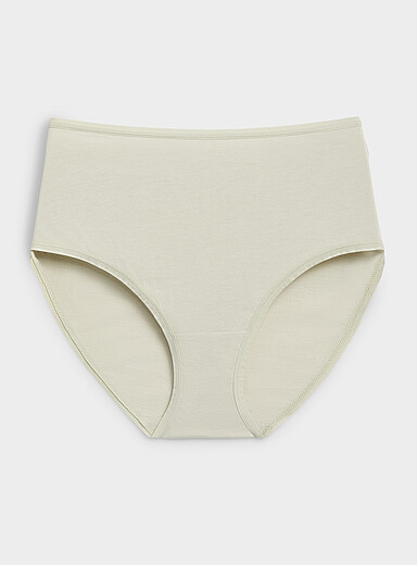 Miiyu: La classique taille haute bord &eacute;lastique Pur coton biologique Vert p&acirc;le pour femme