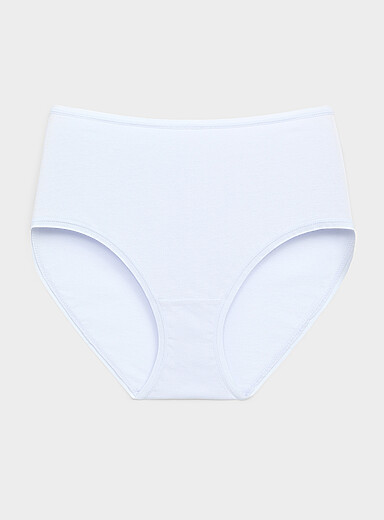 Miiyu: La classique taille haute bord &eacute;lastique Pur coton biologique Bleu p&acirc;le - Bleu ciel pour femme