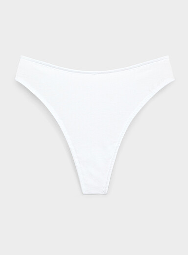 Miiyu White Ultra-comfortable essential thong 100% organic cotton for women