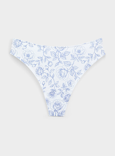 Miiyu Patterned Blue Ultra-comfortable essential thong 100% organic cotton for women