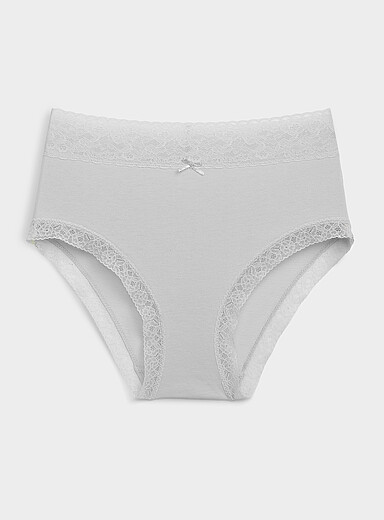Le bikini taille haute bords dentelle Coton biologique