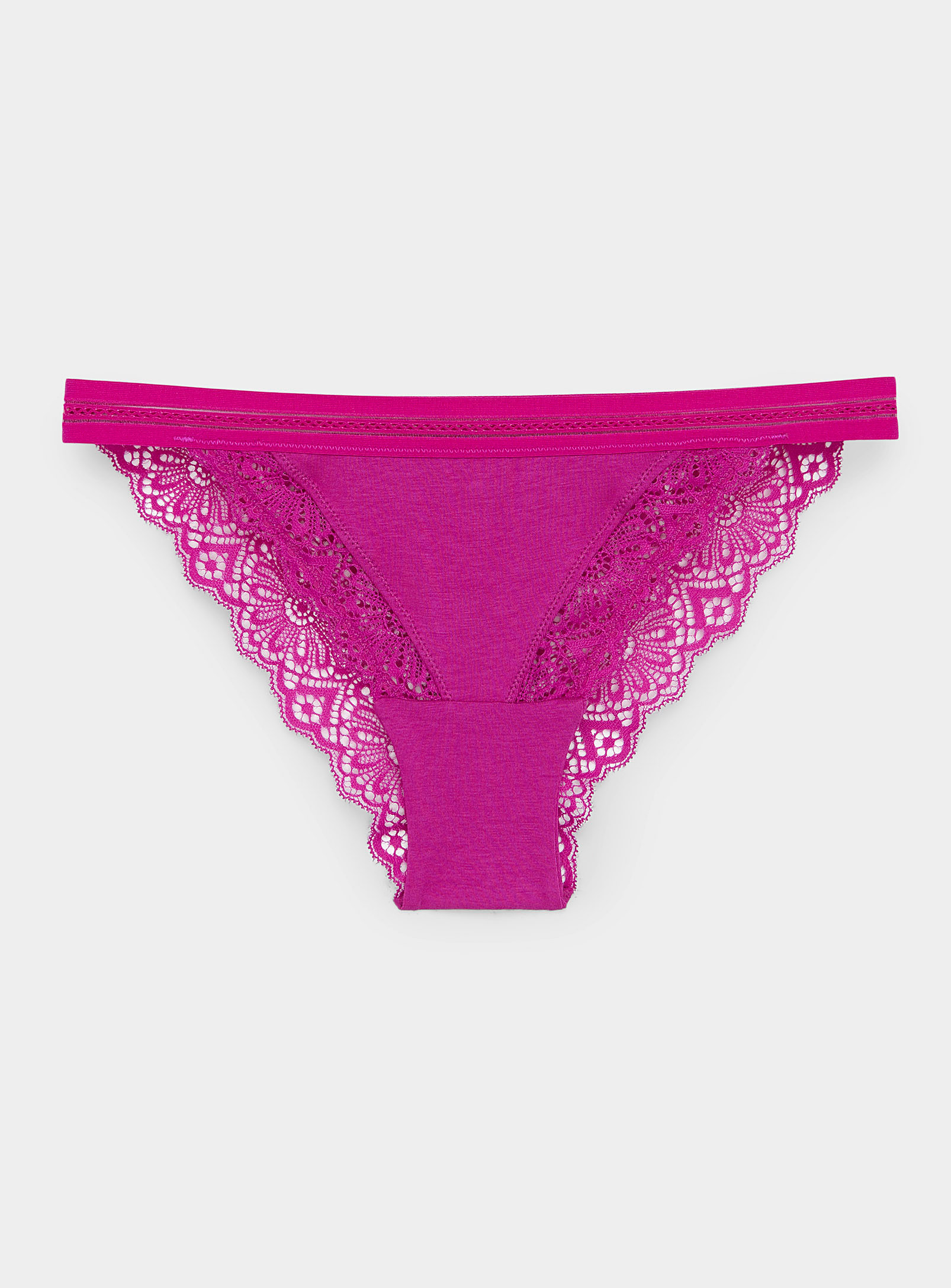 Miiyu Daisy Lace Brazilian Panty In Pink