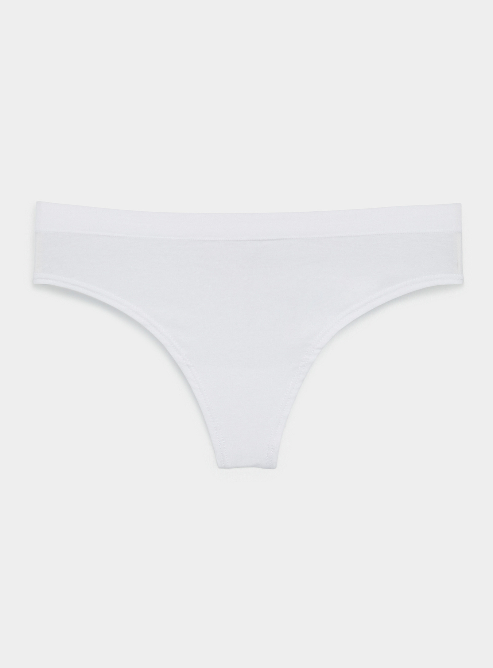 Miiyu Soft Jersey Essential Thong In White