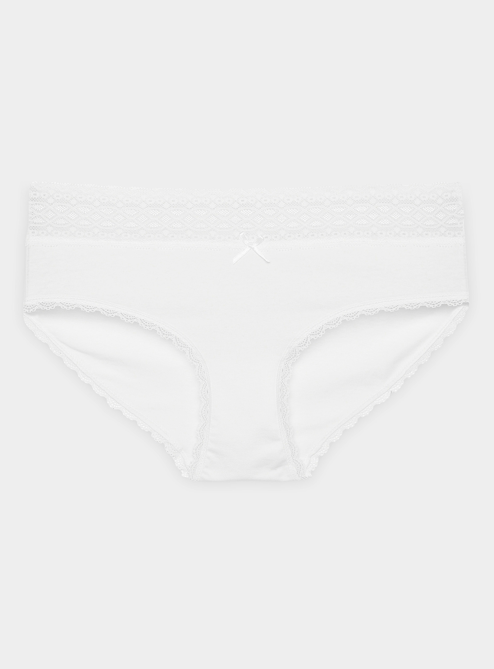 Miiyu Lace Organic Cotton Hipster In White