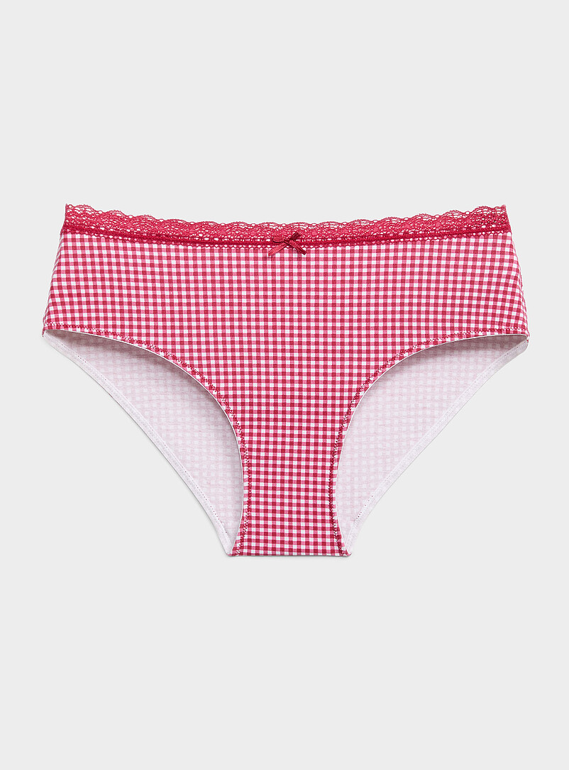 Satiny detail lace waistband classic brief Organic cotton product image (primary)