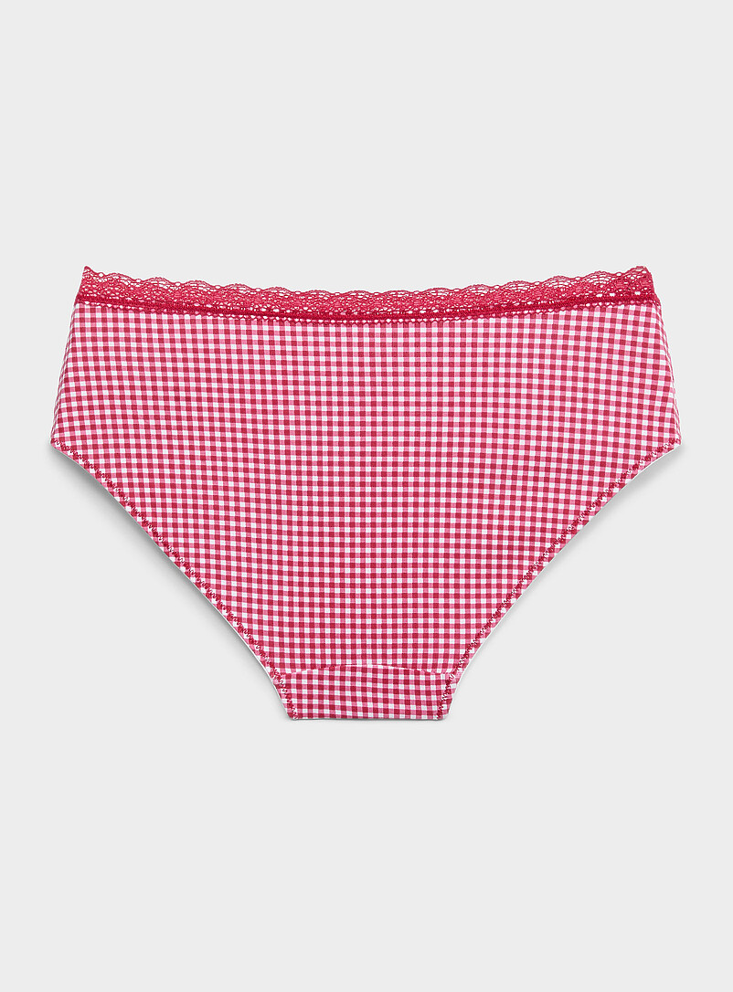 Satiny detail lace waistband classic brief Organic cotton product image 2