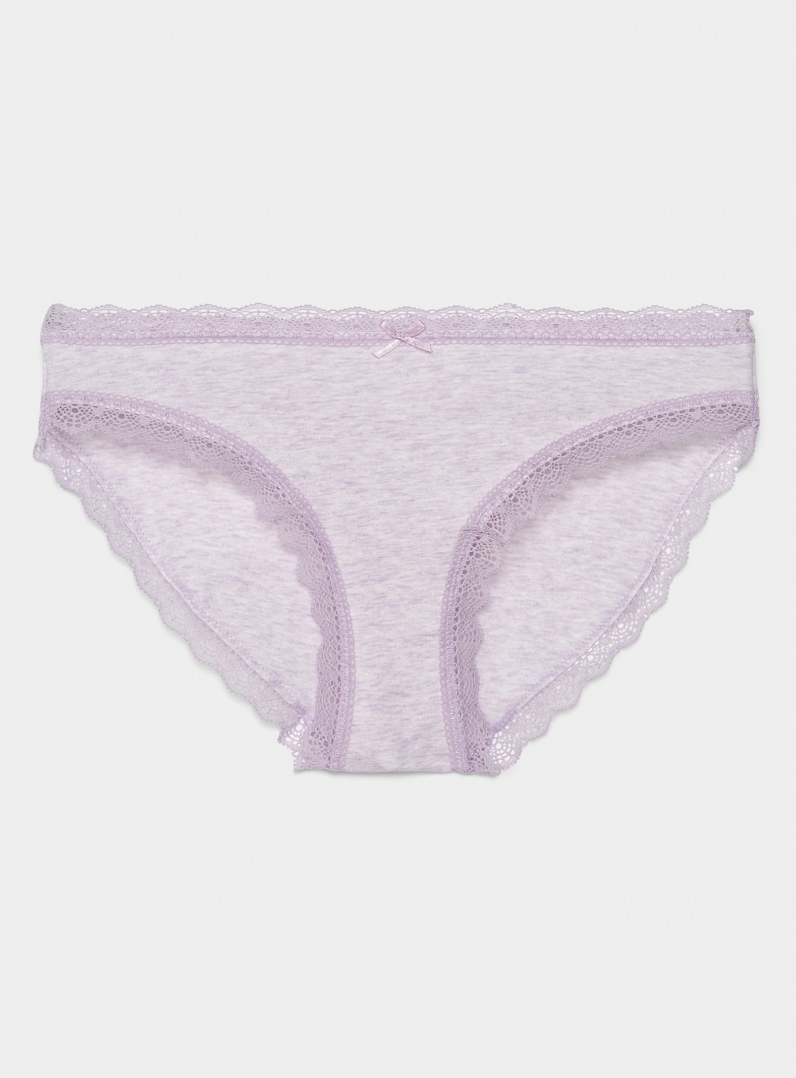 Miiyu Scalloped Lace Edging Bikini Panty In Lilacs