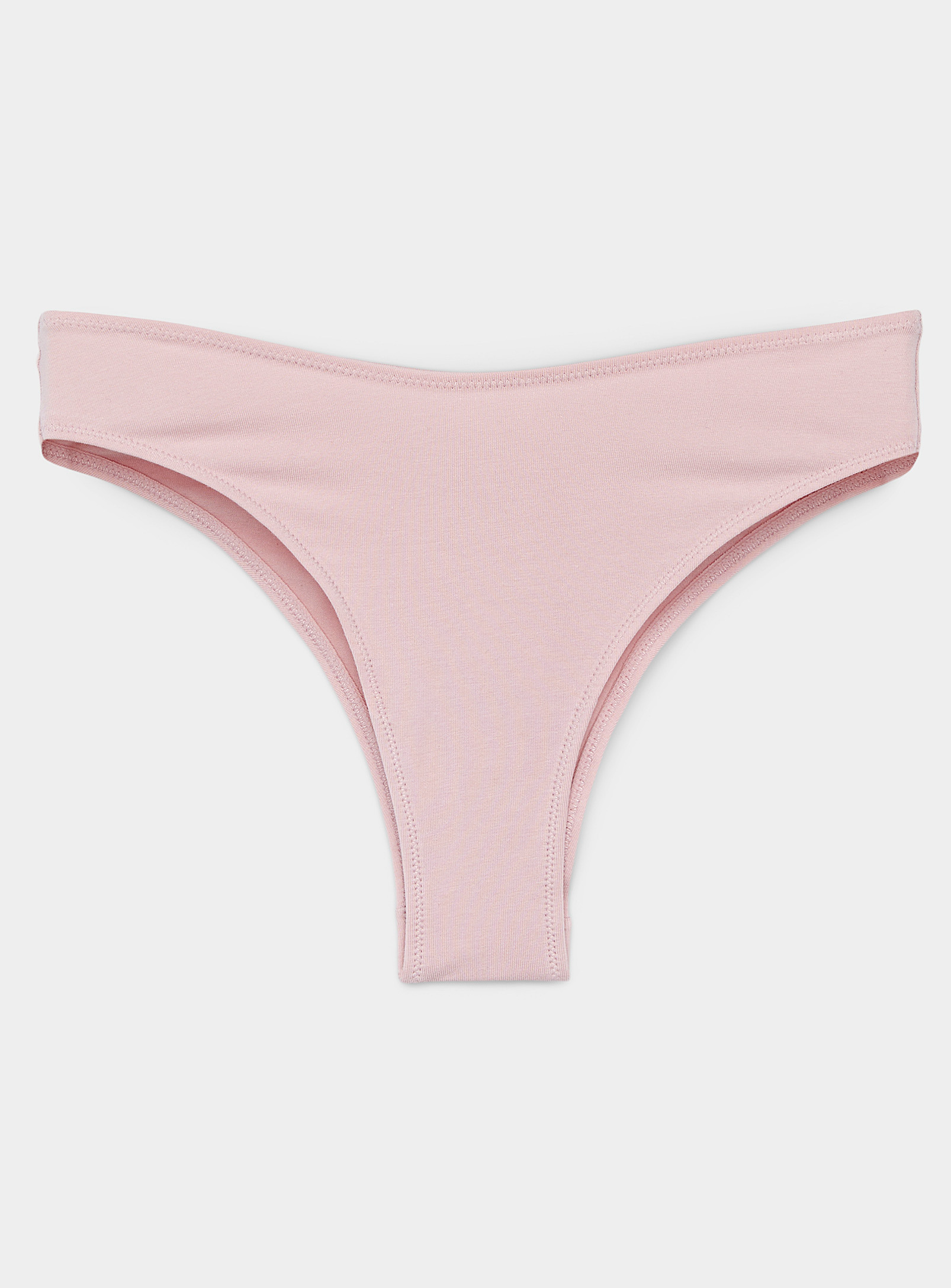Miiyu High-cut Organic Cotton Brazilian Panty In Dusky Pink
