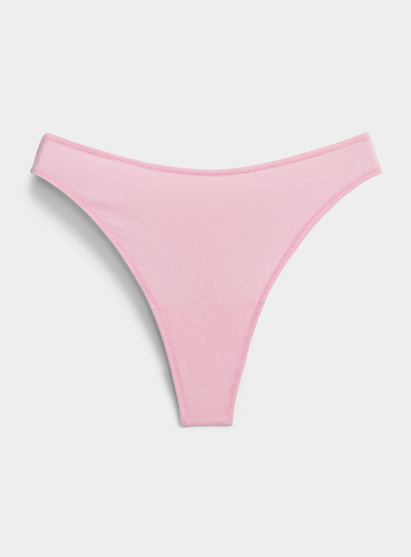 Miiyu Organic Cotton High-cut Thong In Pink