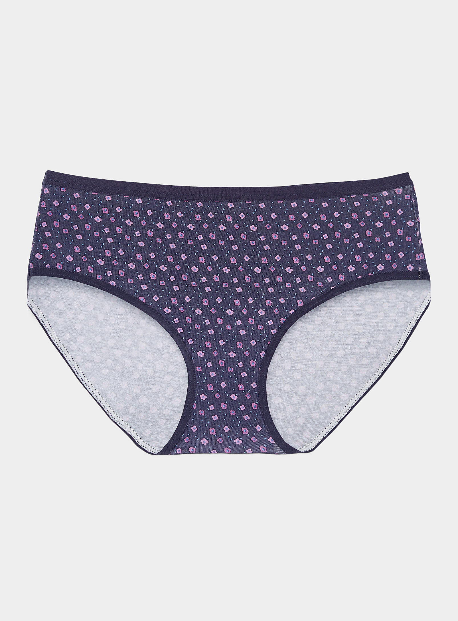 Miiyu Comfortable Modal And Organic Cotton Hipster In Patterned Blue