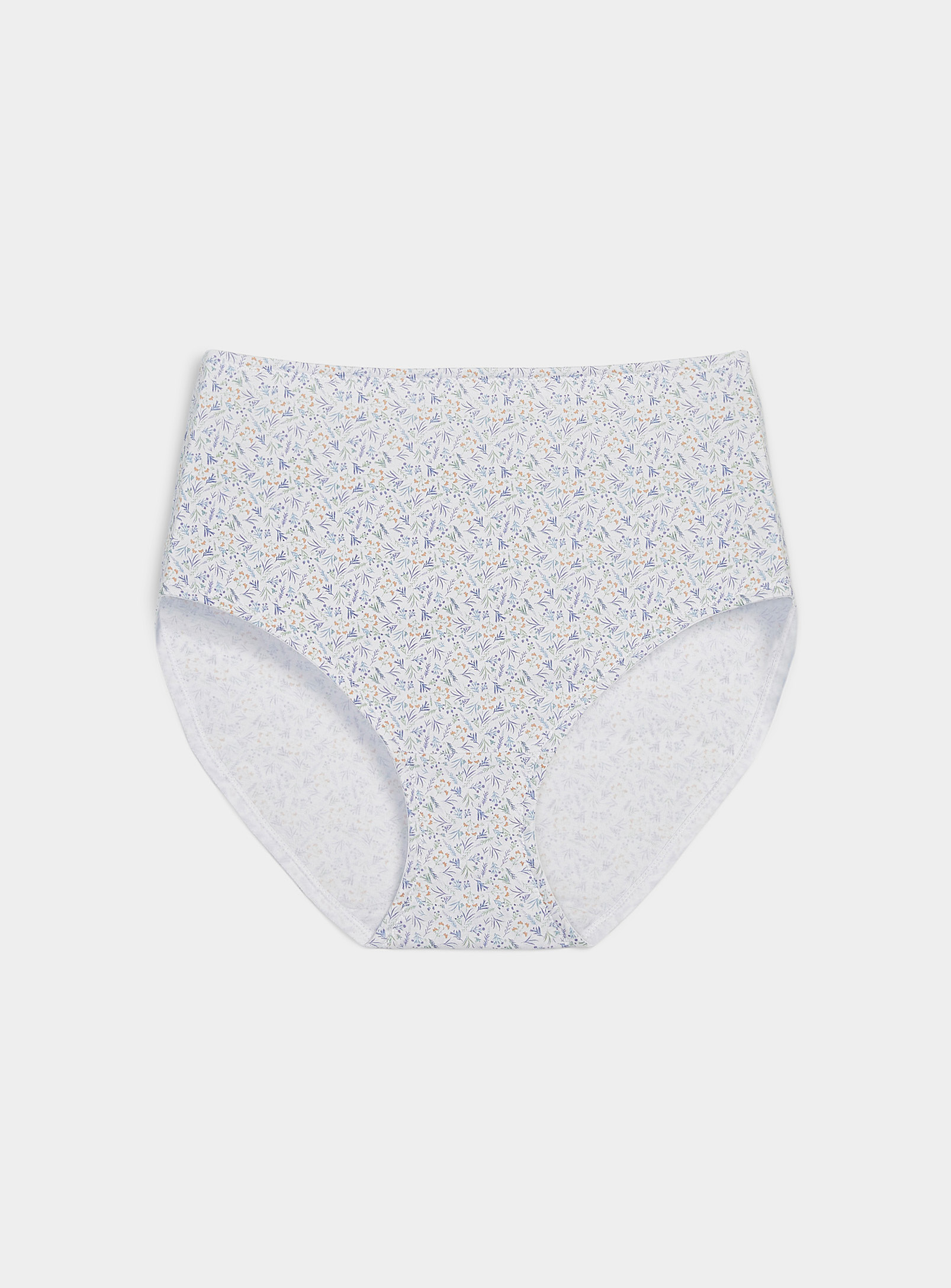 Miiyu Pure Organic Cotton High-waist Bikini Panty In Patterned White