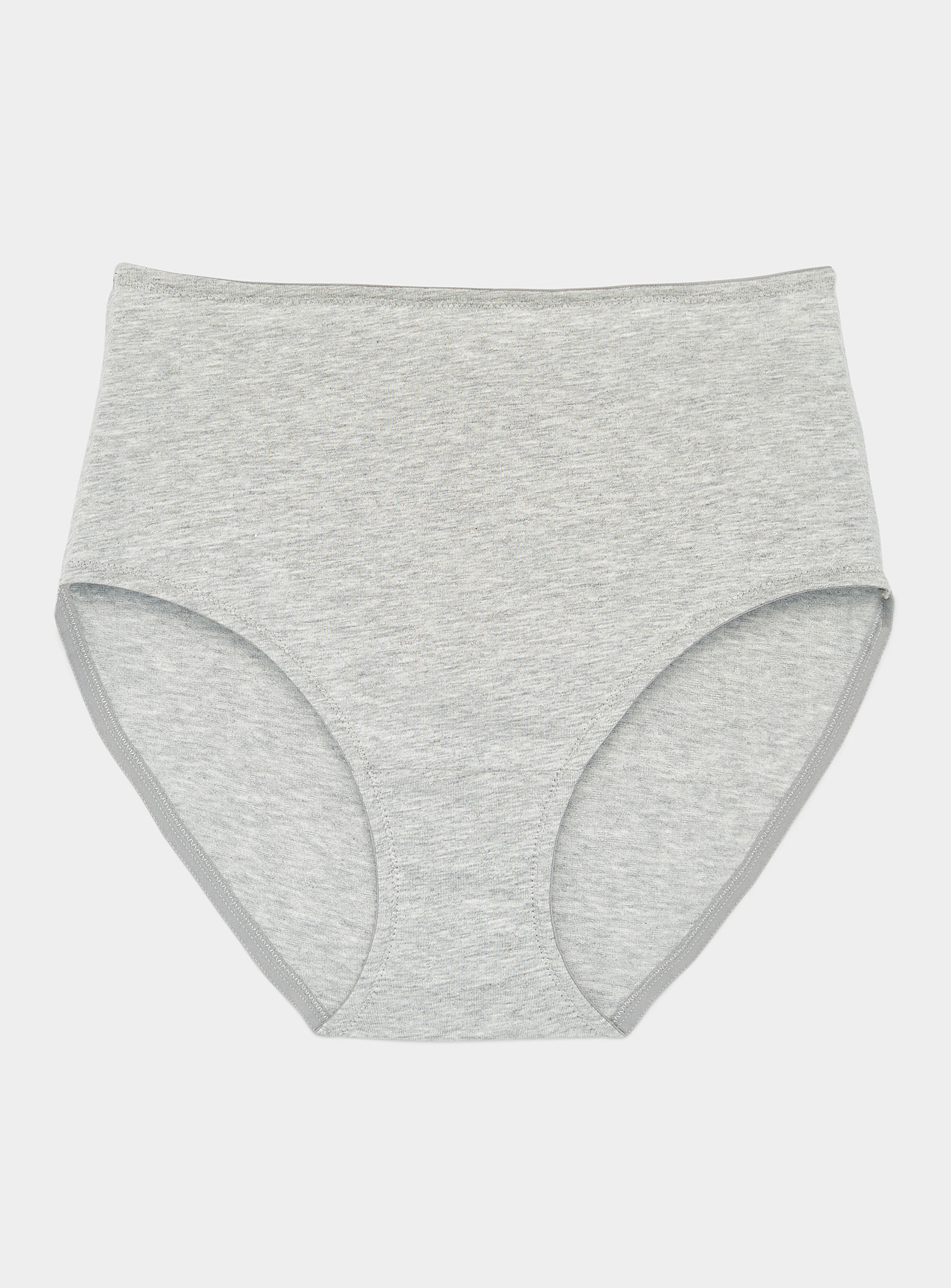 Miiyu Pure Organic Cotton High-rise Bikini Panty In Grey
