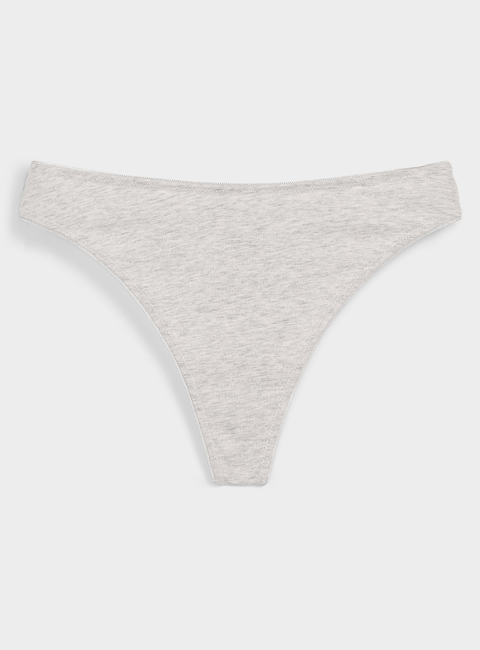 Miiyu - Pure comfort thong Organic cotton (Women, Grey, SMALL)