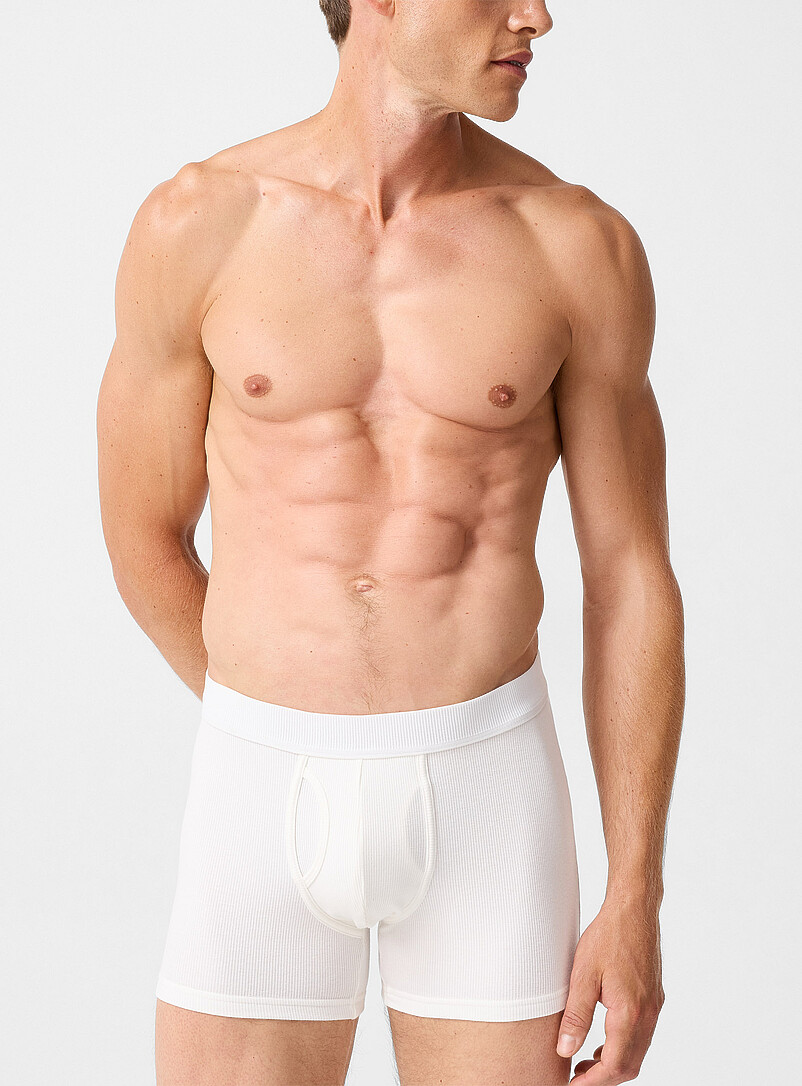 5" stretch ribbed boxer brief Organic Cotton and recycled polyester product image (primary)