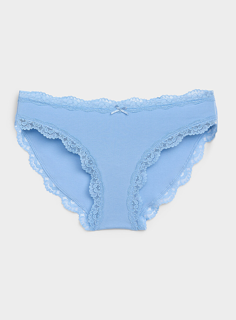 Scalloped Lace-Trim Bikini Panty Organic Cotton