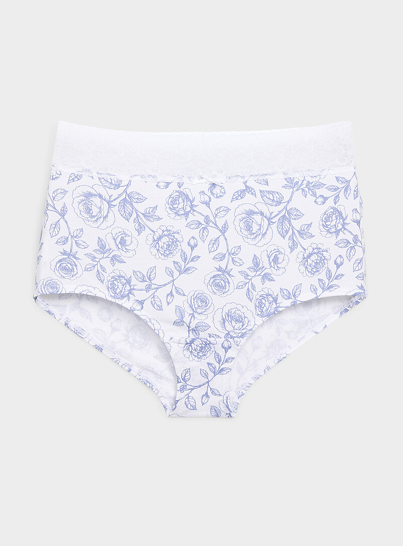 Lace trim high-waist boyshort Organic cotton product image (primary)