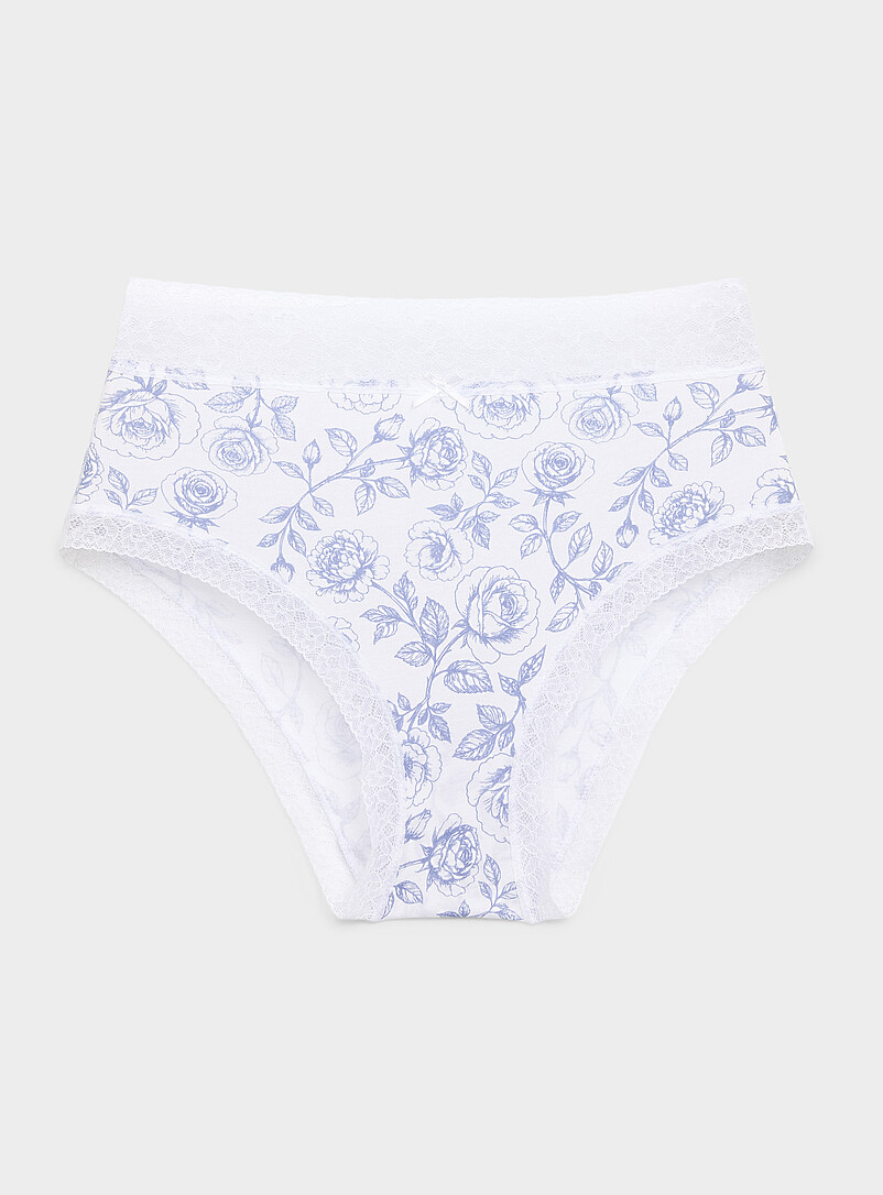 Lace trim high-waist bikini panty Organic cotton product image (primary)