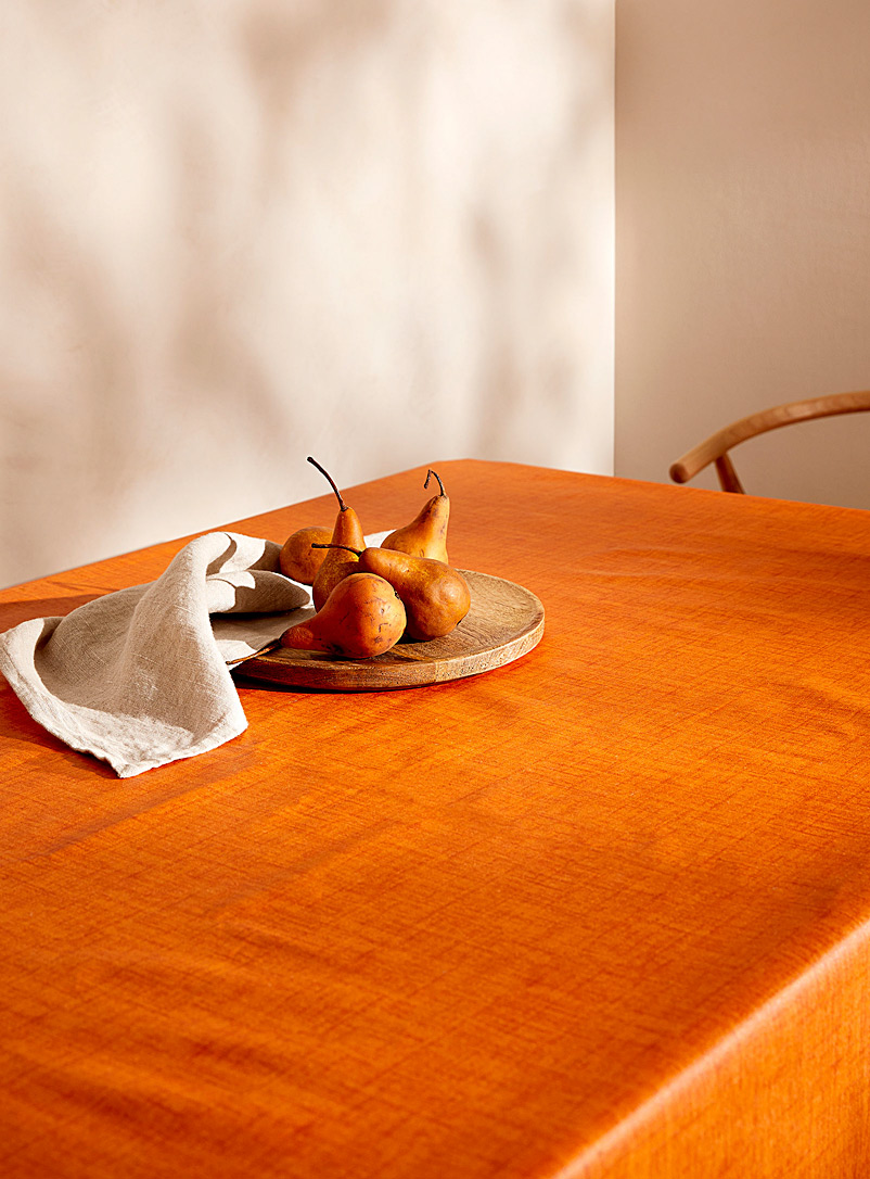 Simons Maison Medium Orange Tangerine coated tablecloth