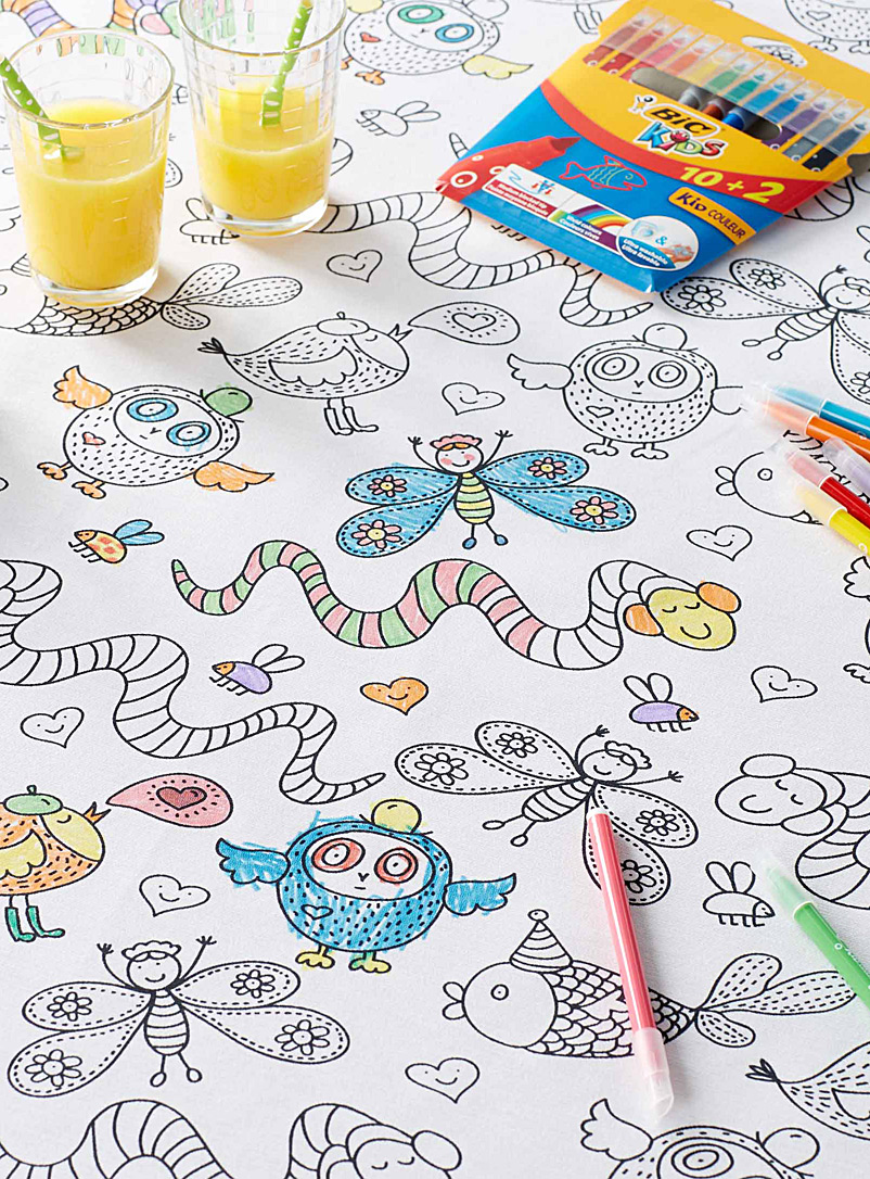 Simons Maison Black and White Funny animal colour-in tablecloth
