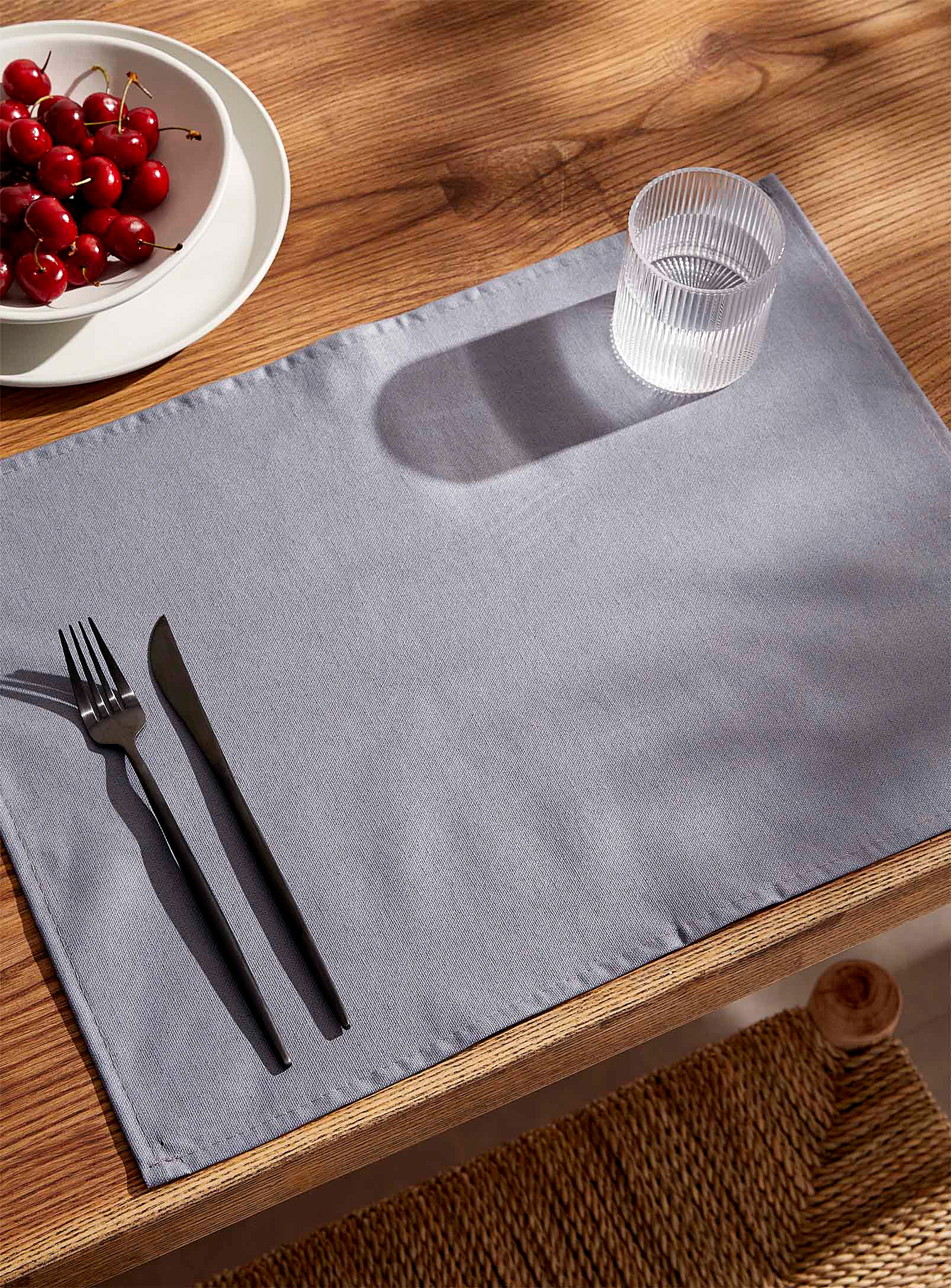 Simons Maison Monochrome Cotton And Linen Coated Placemat In Multi