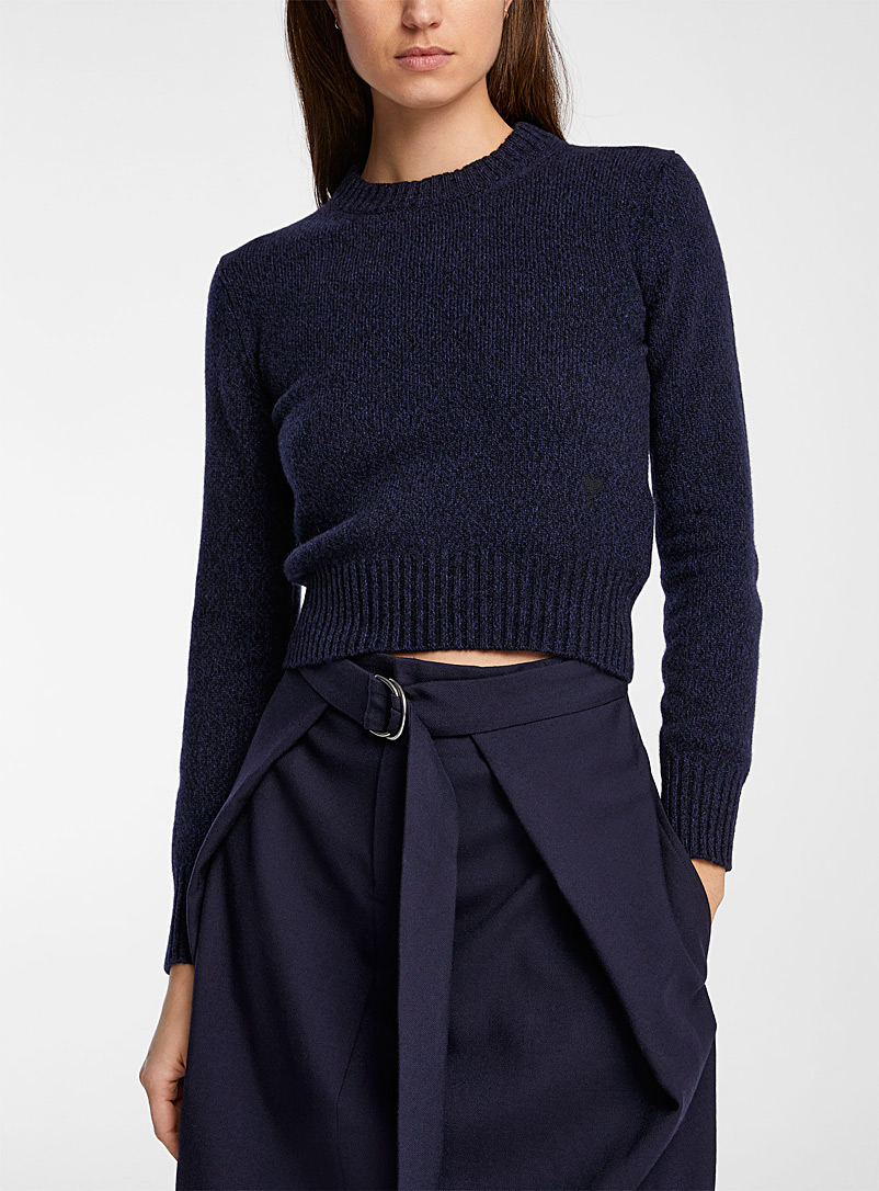 Ami Dark Blue Ami de Cœur cashmere sweater for women