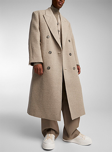 Virgin wool bouclé overcoat | Ami | Shop Men's Designer Ami | Simons