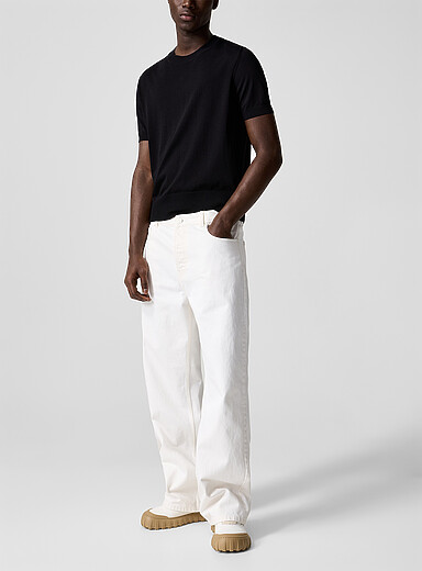 Ami Off White Creamy-white loose jean for men