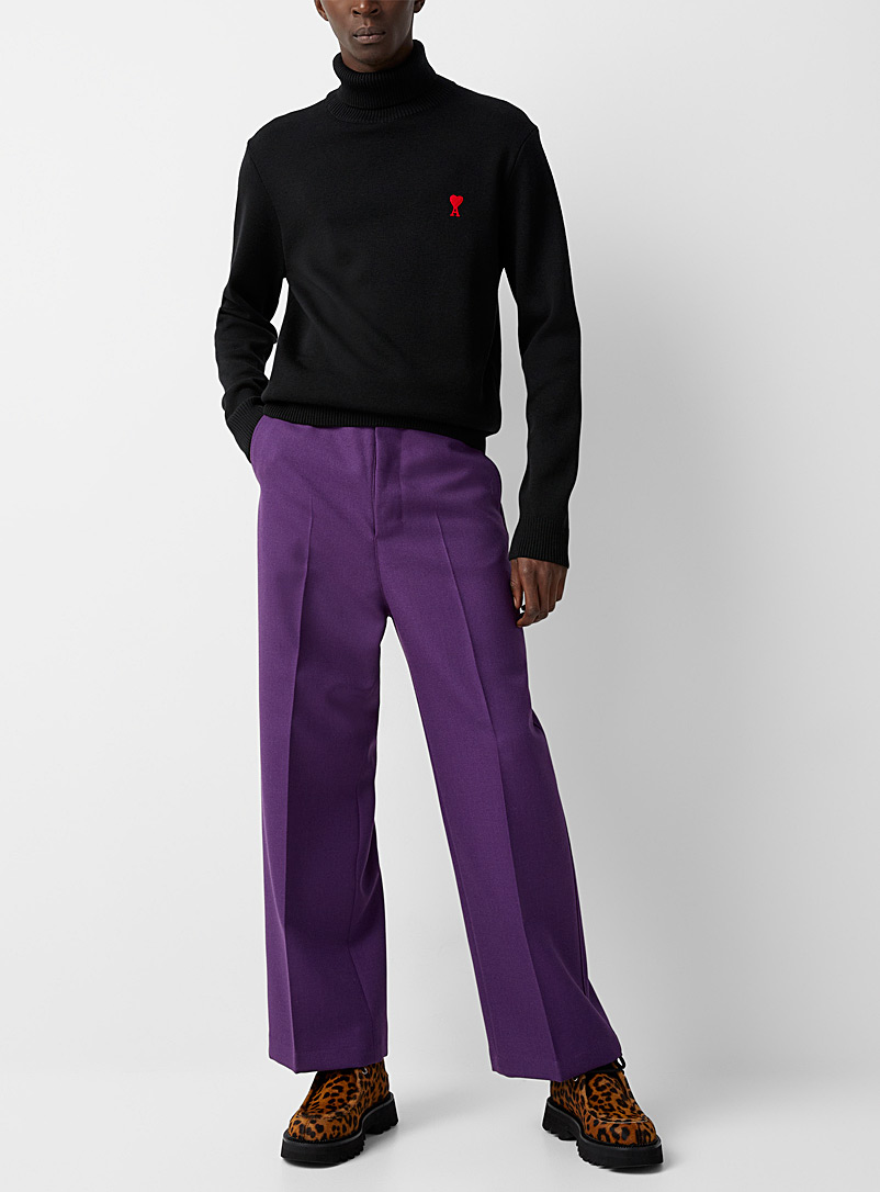 Ami: Le pantalon twill violet Mauve pour homme