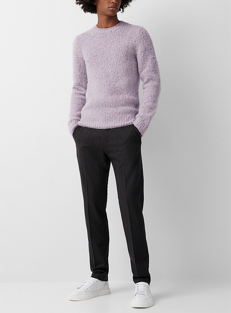 Ami: Le pantalon de laine fines rayures Gris pour homme