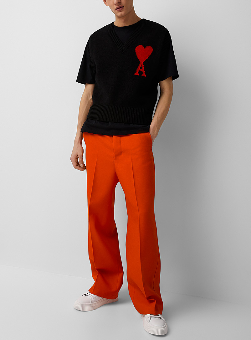 Ami: Le pantalon twill orangé Orange pour homme