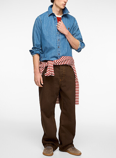 Ami: Le jean large brun Brun  pour homme