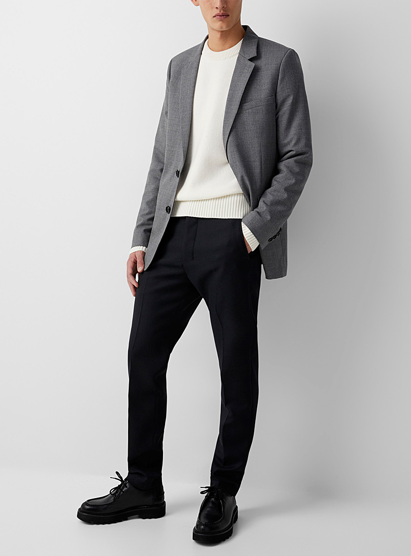 Ami Grey Faux-plain virgin wool jacket for men